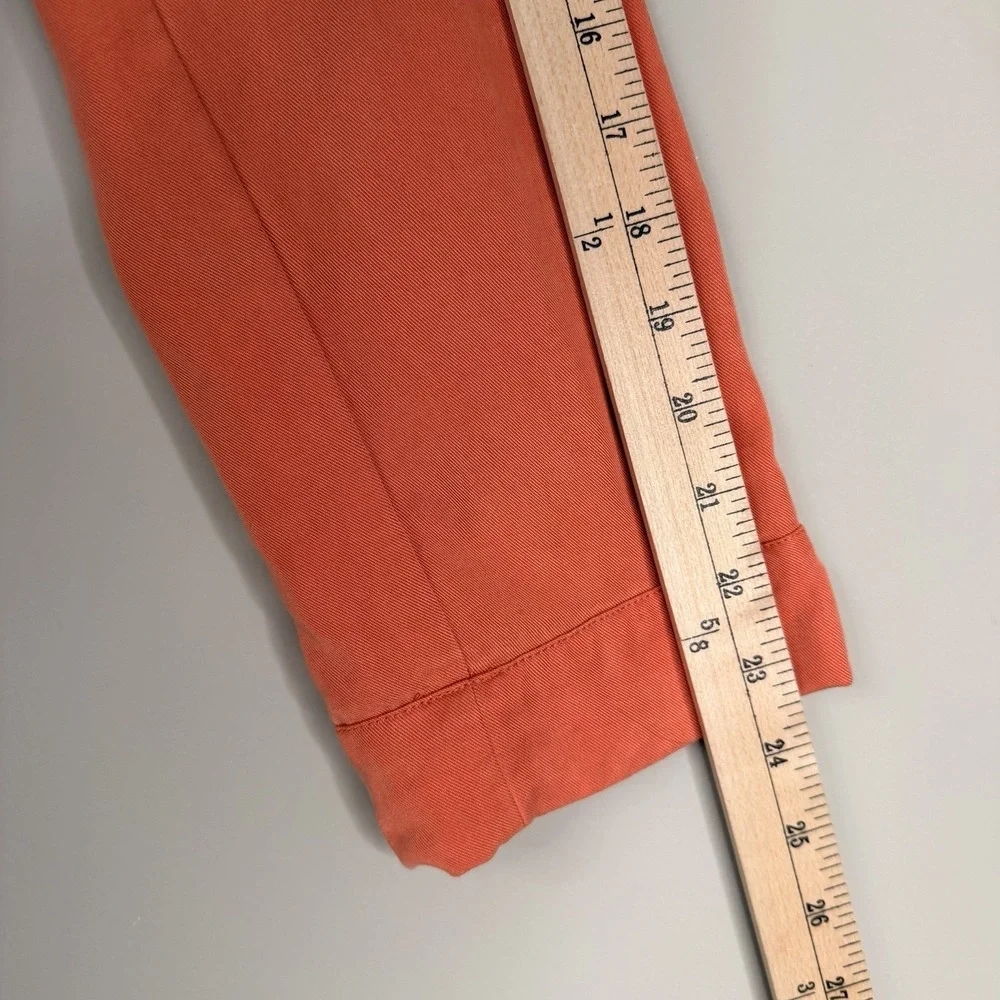 Chico's Jacket 1 Women's Medium Orange Open-Front Roll-Tab‎ 3/4 Sleeve